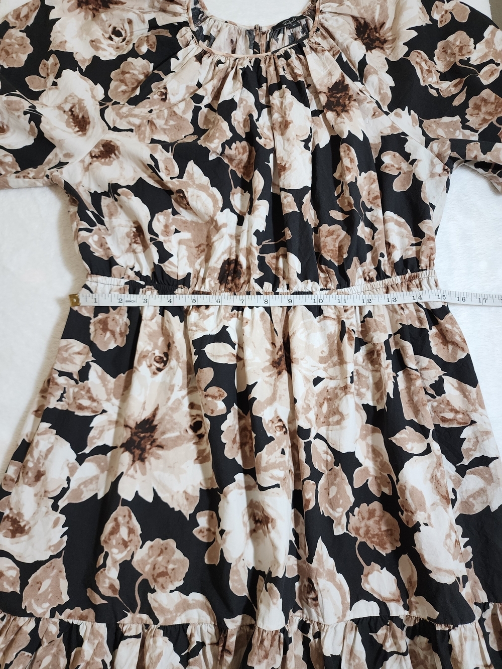 Rails Khloe Dress Sepia Roses Puff Sleeve Mini Medium Cotton Blend - Picture 7 of 13